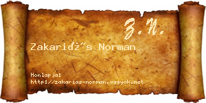 Zakariás Norman névjegykártya